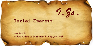 Iszlai Zsanett névjegykártya
